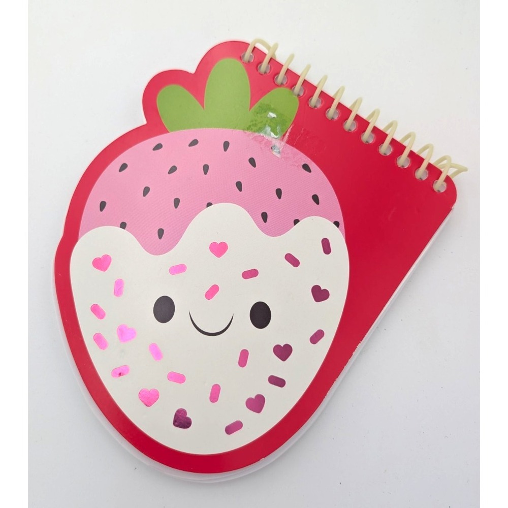 small Strawberry Spiral drawing pad Red Die Cut Fruit Cute